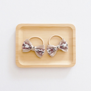 Girl Hair Tie Bow Floral Pair (GPT6345)